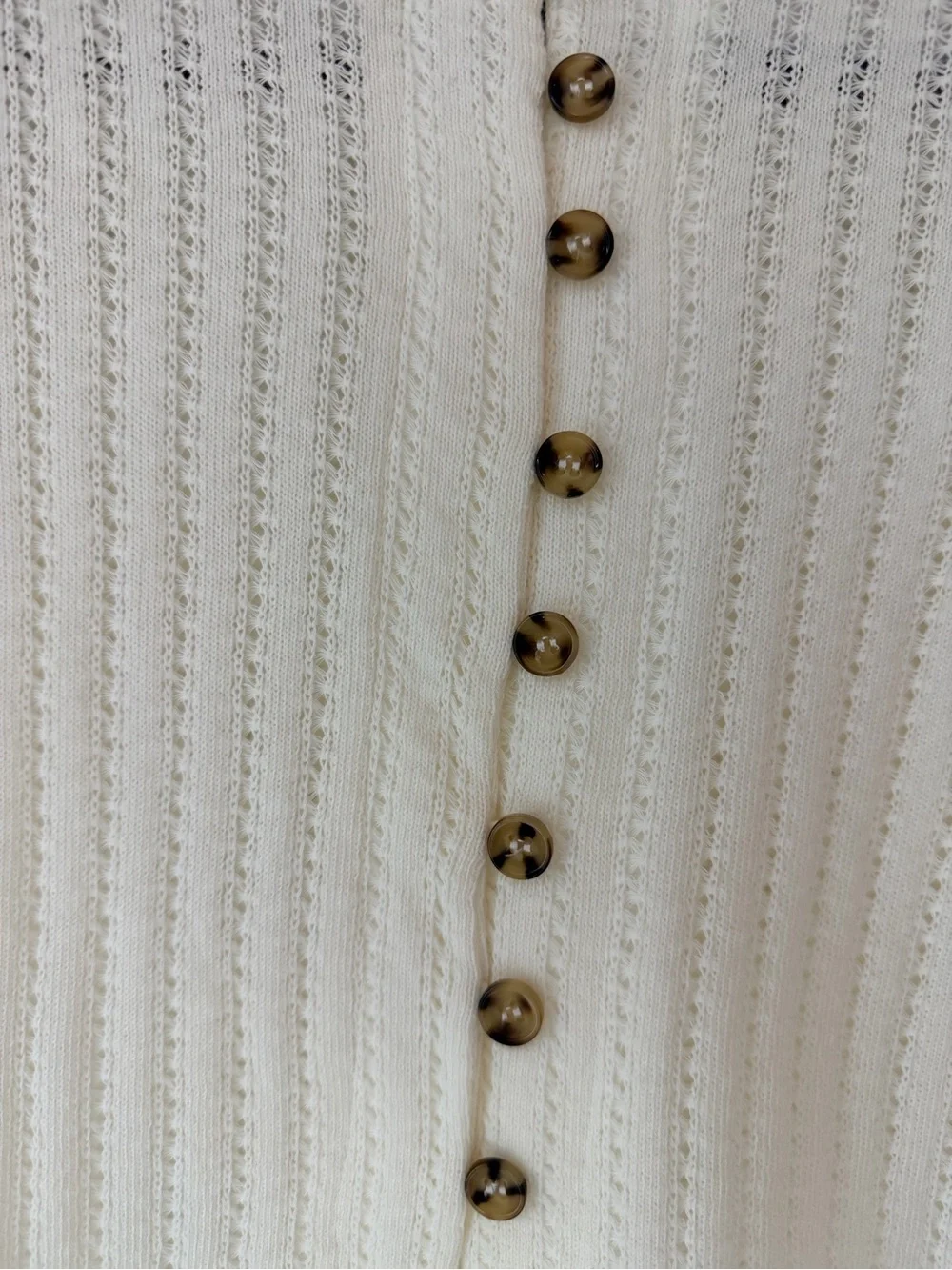 Zara Cream Cable-Knit Cropped Cardigan with Buttons